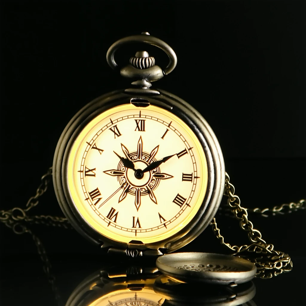 Chakram circular weapon and glowing pocket watch with magic box