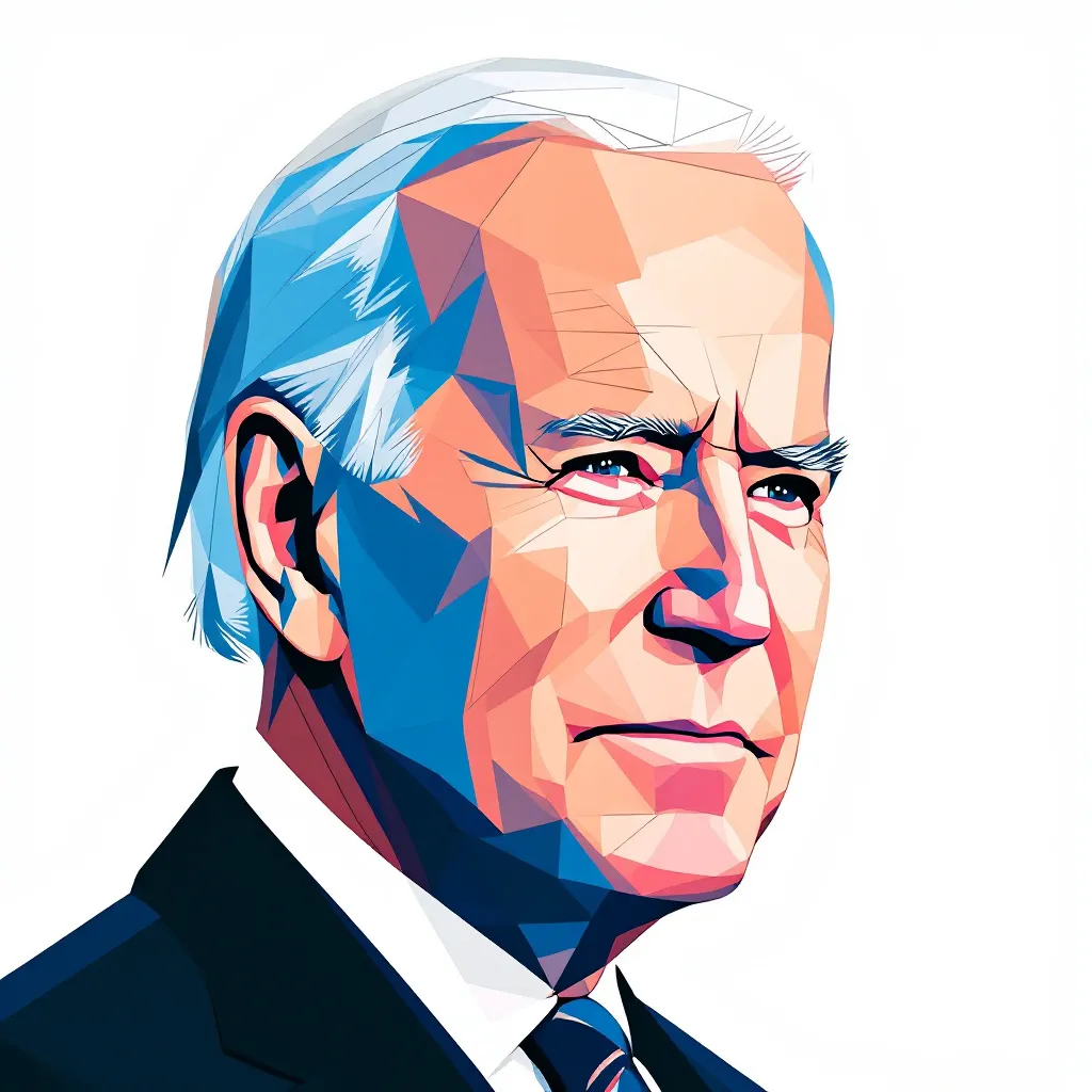 Portrait of Joe Biden using only lines and polygons, Suprematist style influence