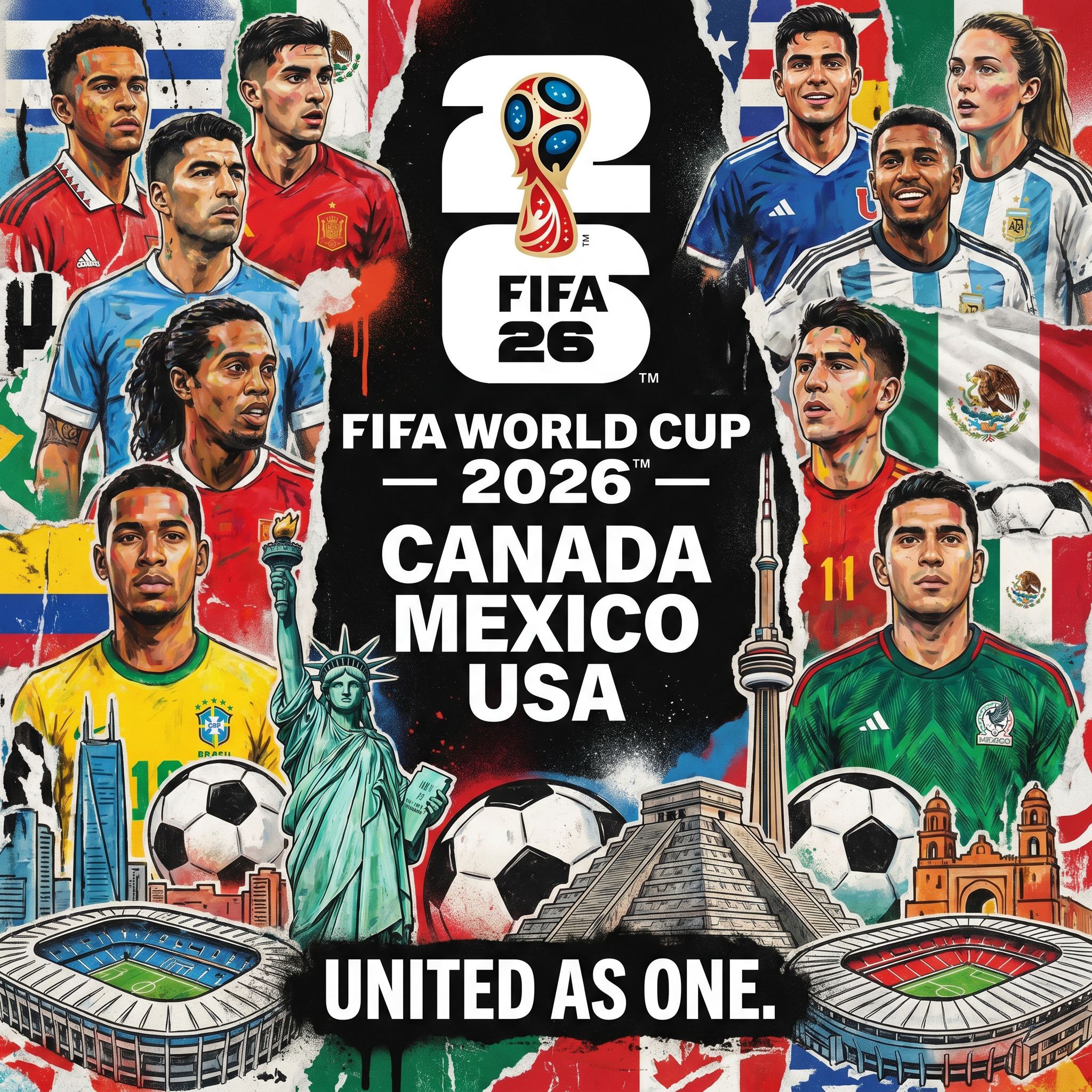 A fan poster for the Football World Cup 2026.