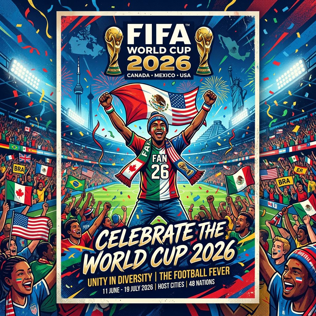 A fan poster for the Football World Cup 2026.