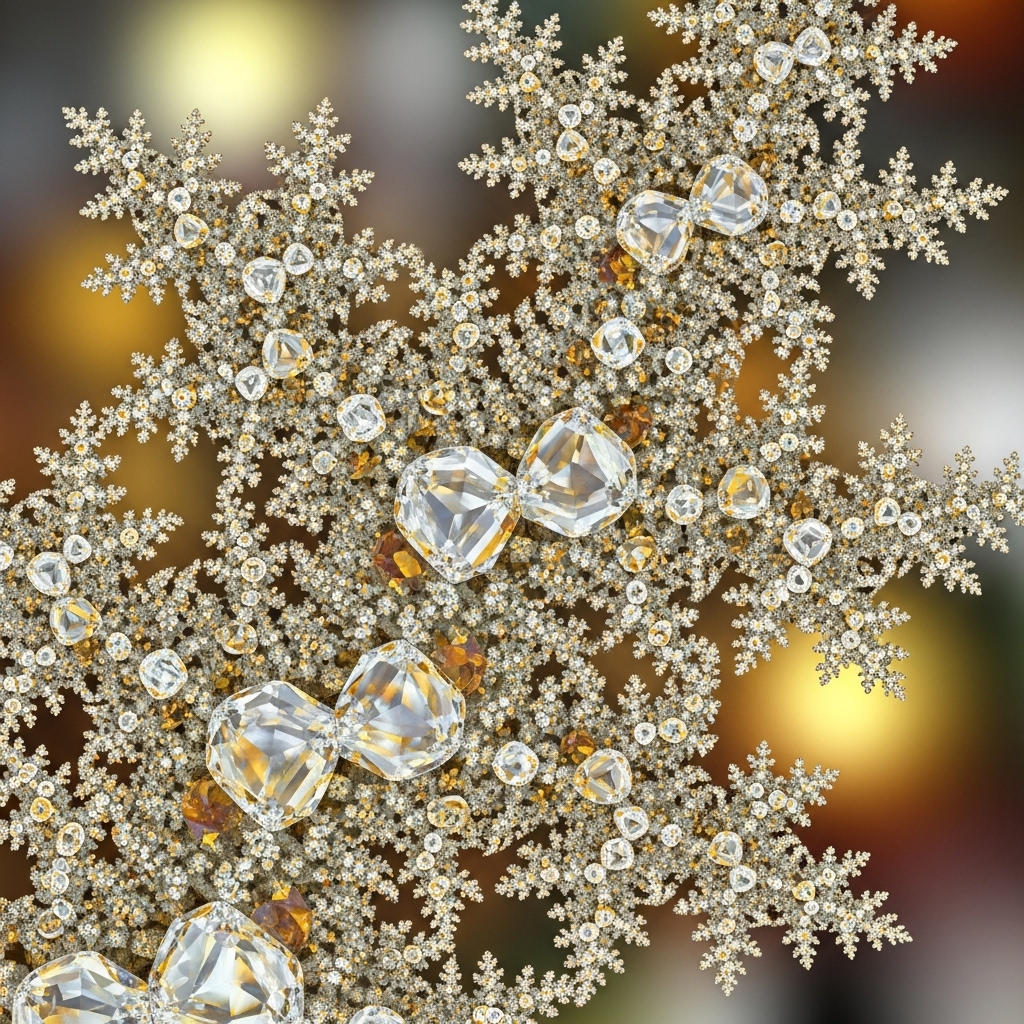 A beautiful fractal image made from fat crystals.