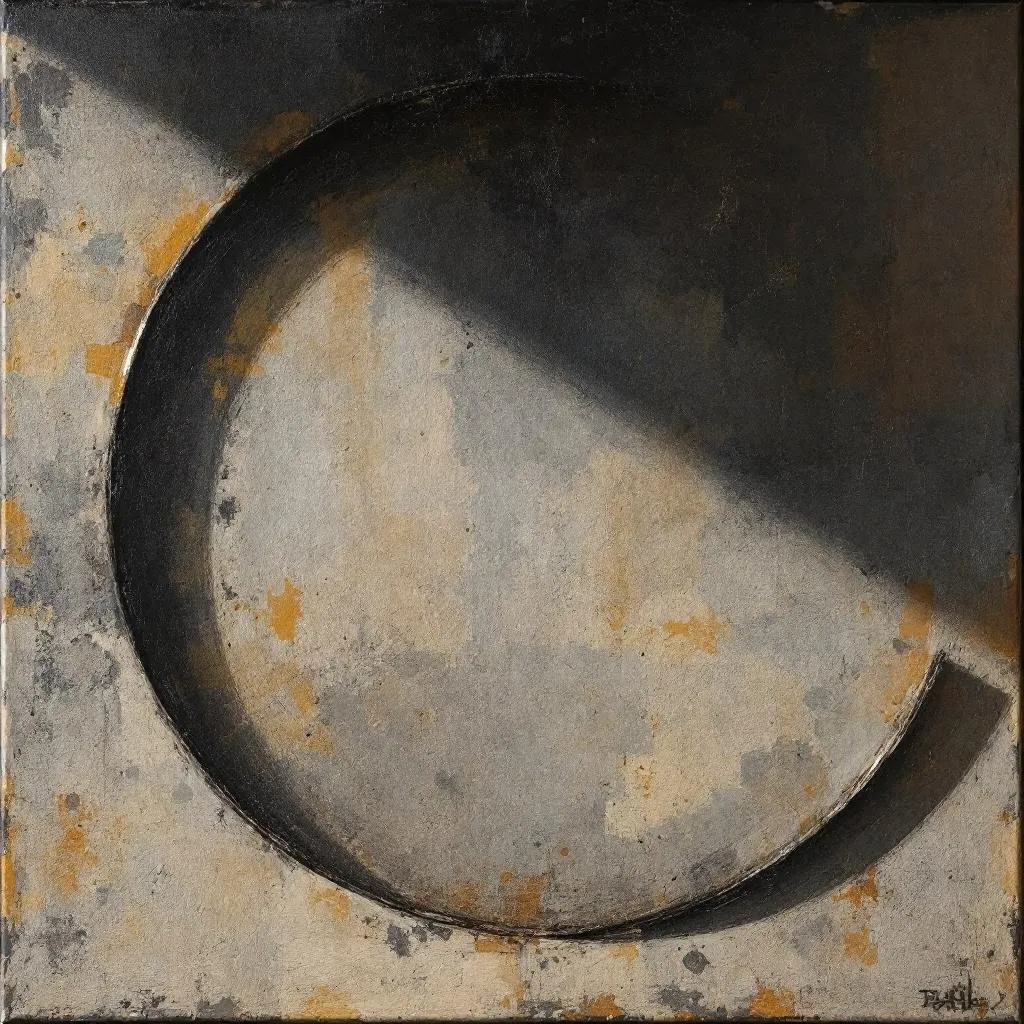 knife shaped like half circle, painting
