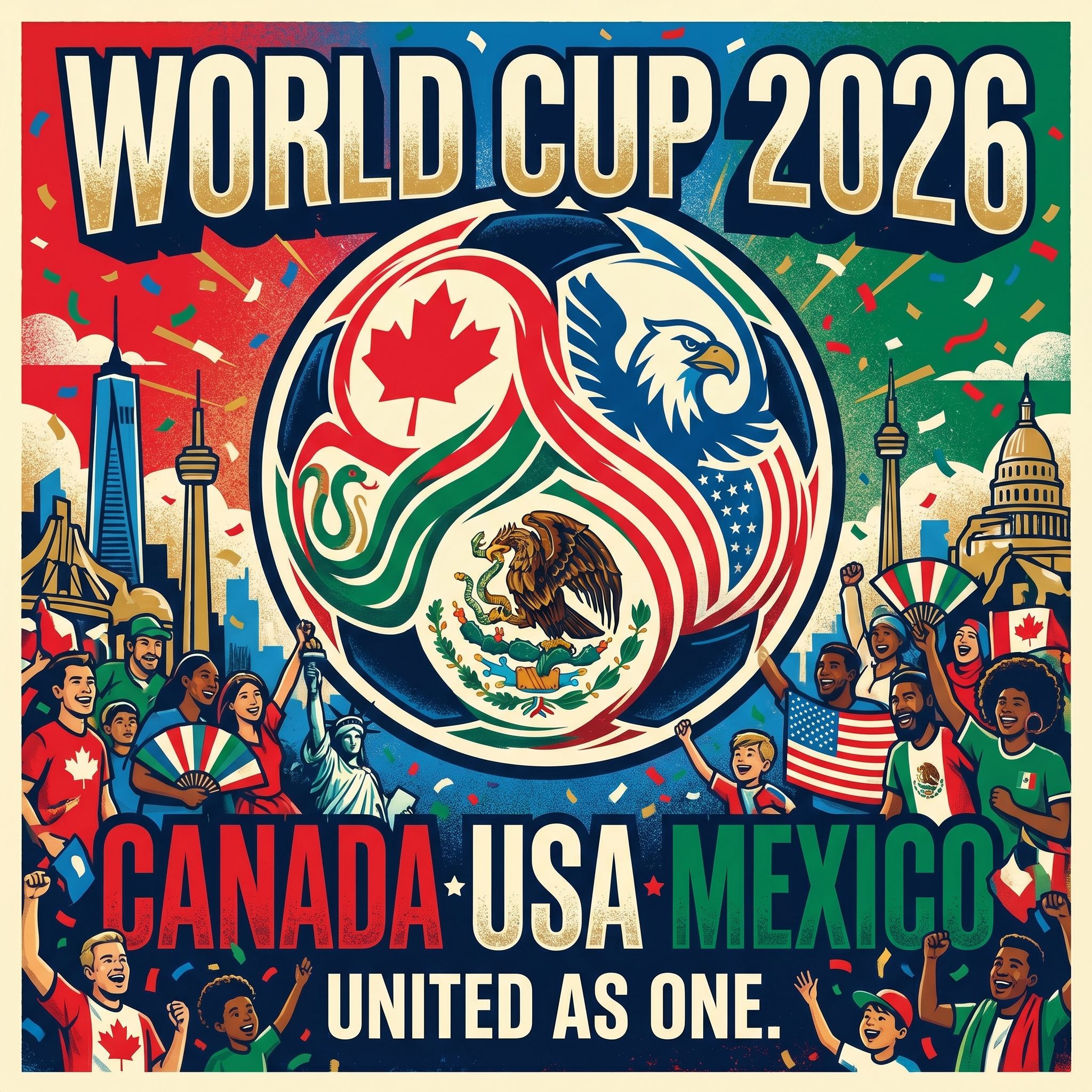A fan poster for the Football World Cup 2026.