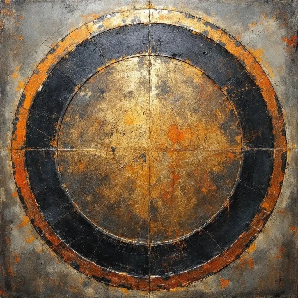 circle with blade edges, ancient, painting