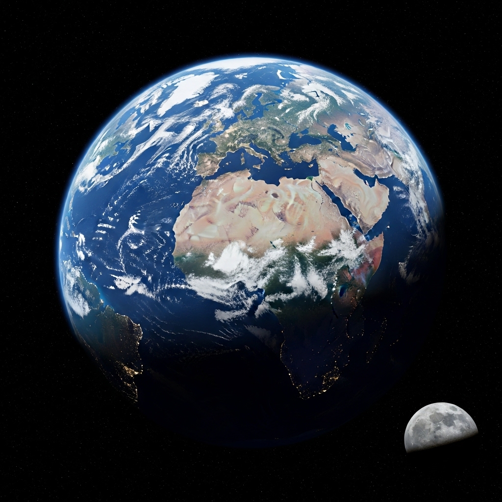 A beautiful shot of the whole earth from space.