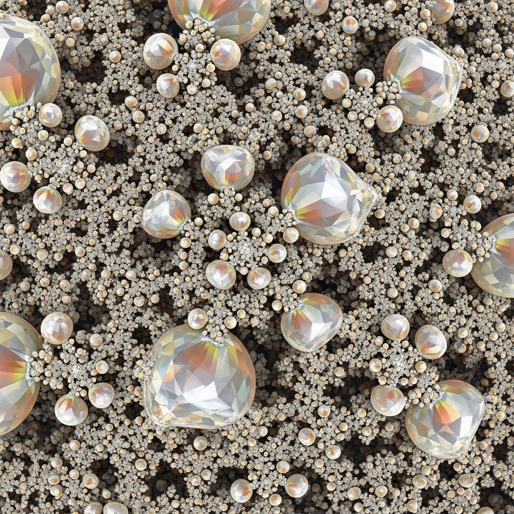 A beautiful fractal image made from fat crystals.