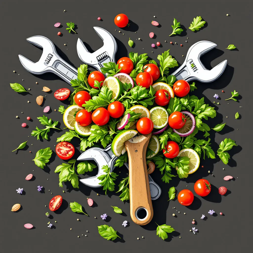 salad of wrenches, illustrated