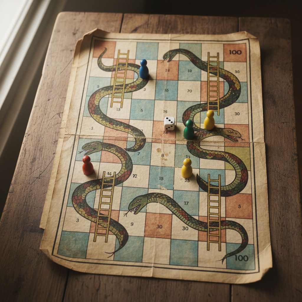 Snake and ladder board