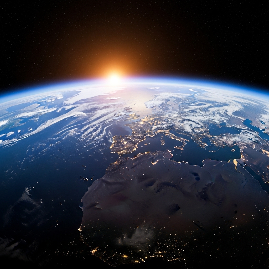A beautiful shot of earth from space.