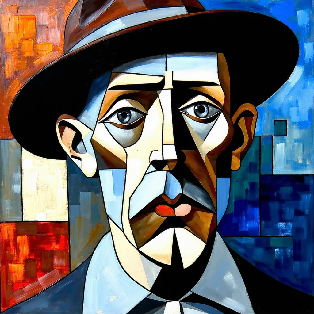 Portrait of a man in Picasso style