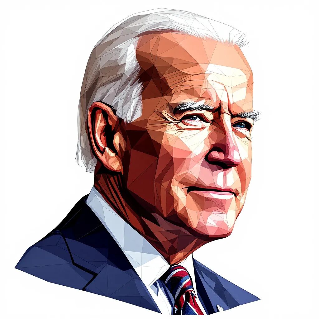 Portrait of Joe Biden using only lines and polygons, Suprematist style influence