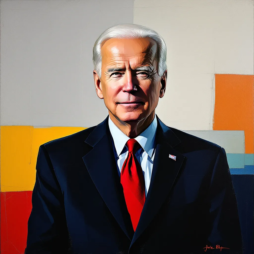 Joe Biden portrait using cubism style.