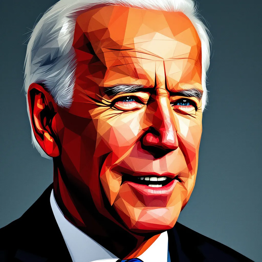 Portrait of Joe Biden using only lines and polygons, Suprematist style influence